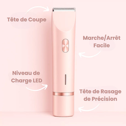 Rasoir Brillia® 2-en-1 Tondeuse & Rasoir Étanche pour Bikini, Jambes & Corps.