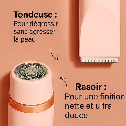 Rasoir Brillia® 2-en-1 Tondeuse & Rasoir Étanche pour Bikini, Jambes & Corps.